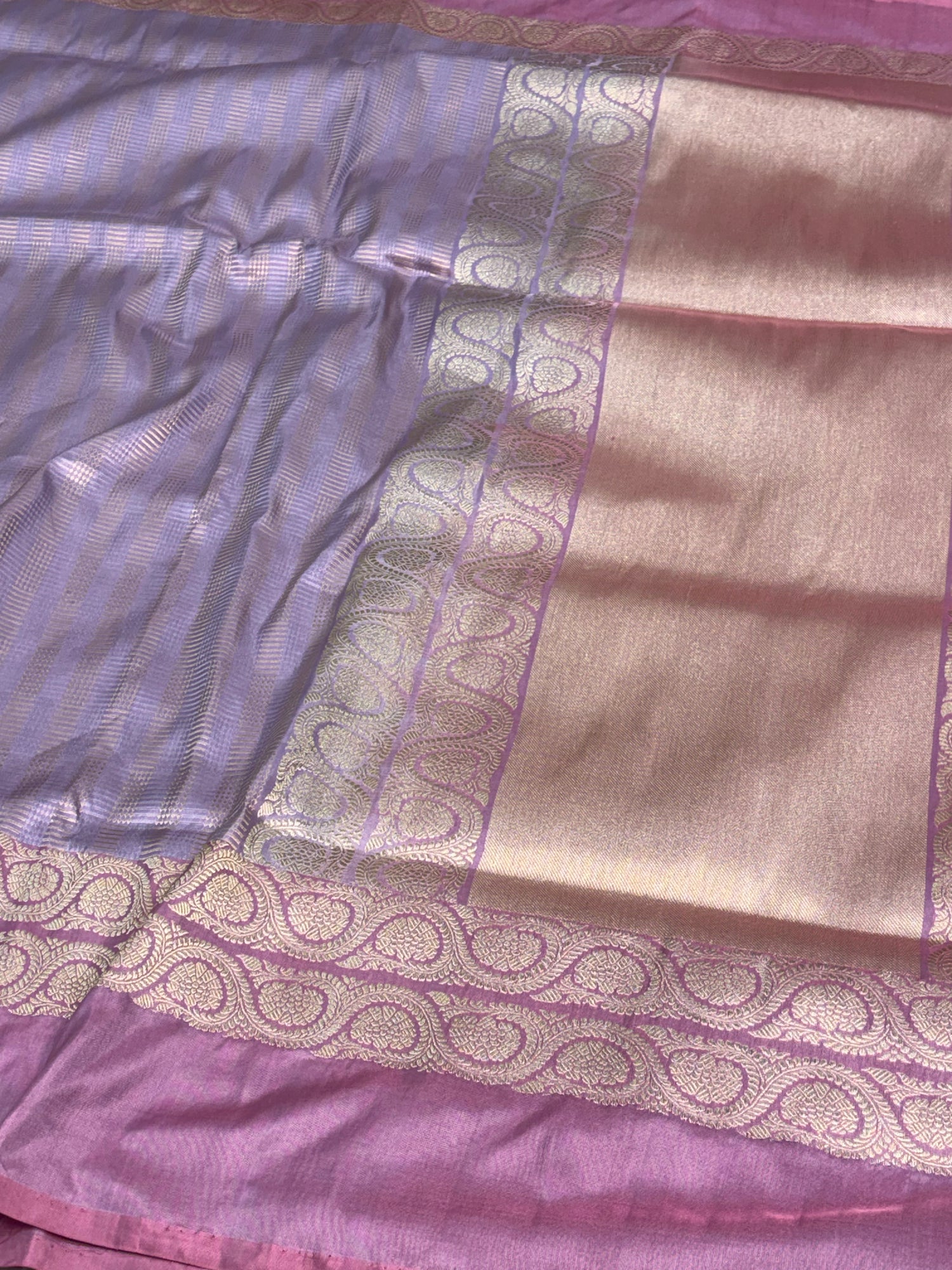 Mauve Brocade Pure Katan Silk Designer Saree