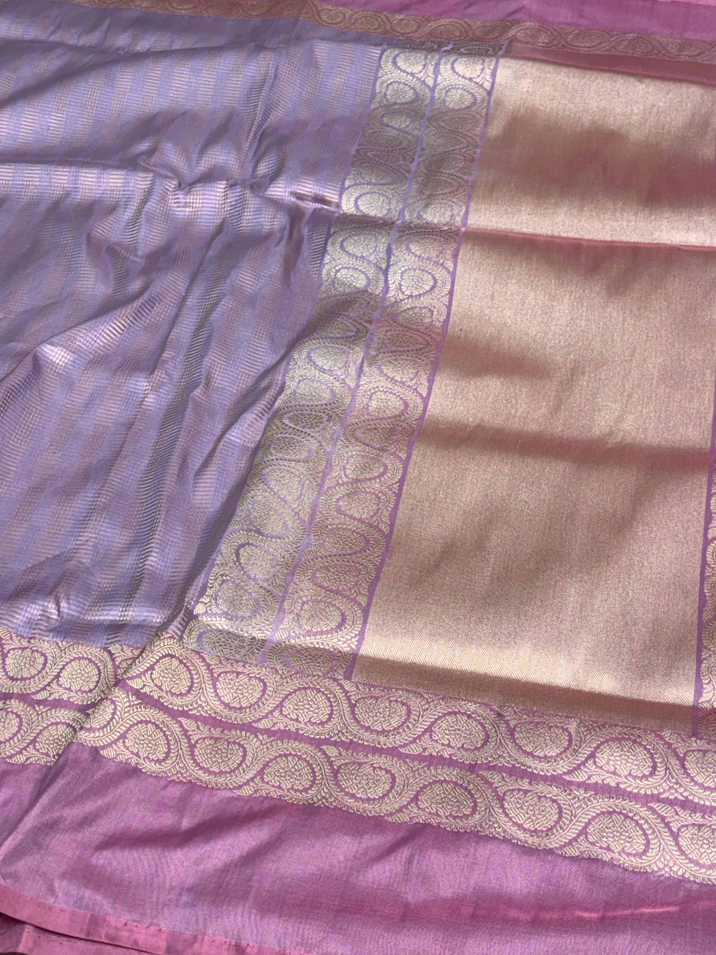 Mauve Brocade Pure Katan Silk Designer Saree