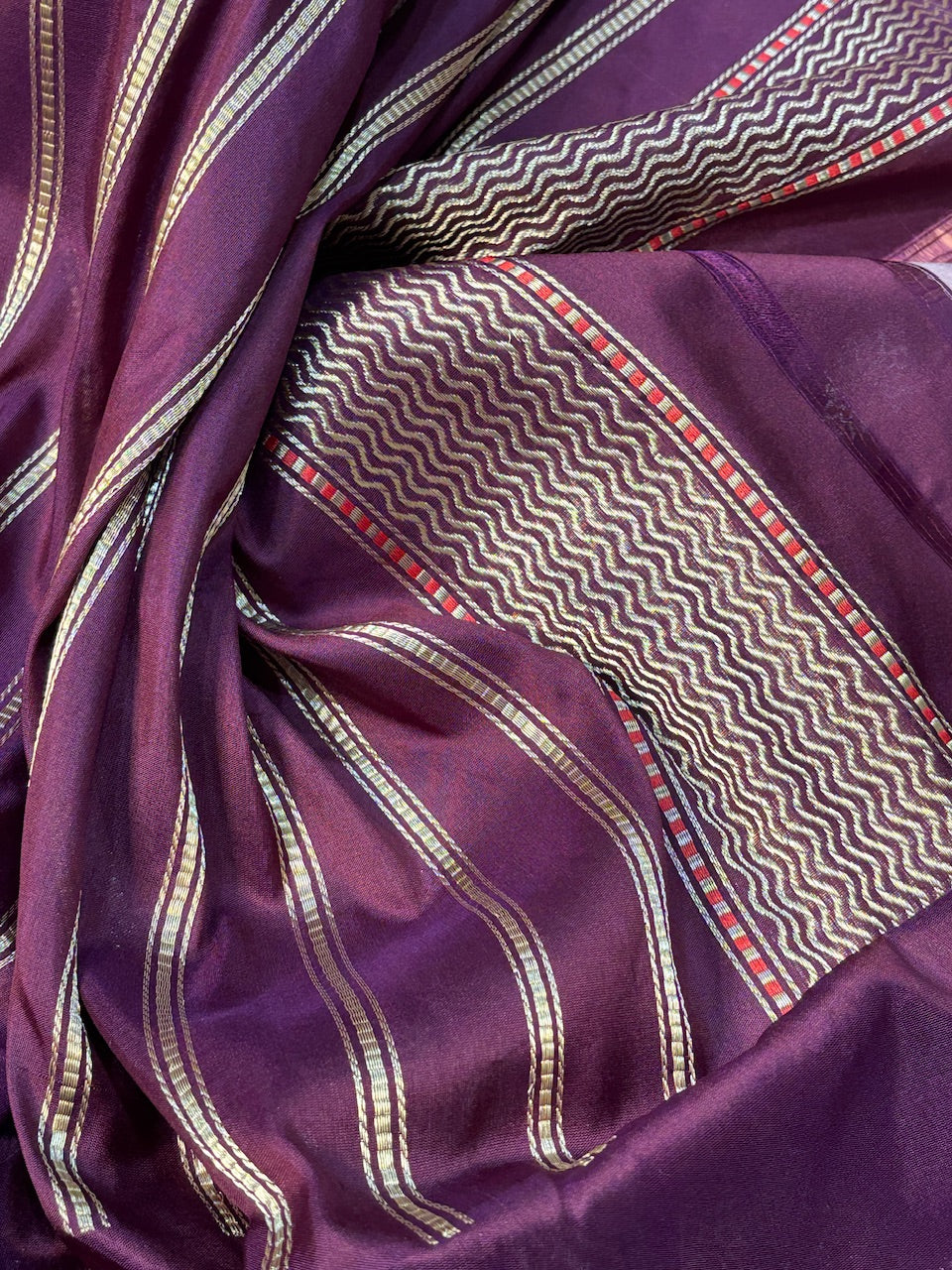 Peach Pink Banarasi Kora Silk Handwoven Saree