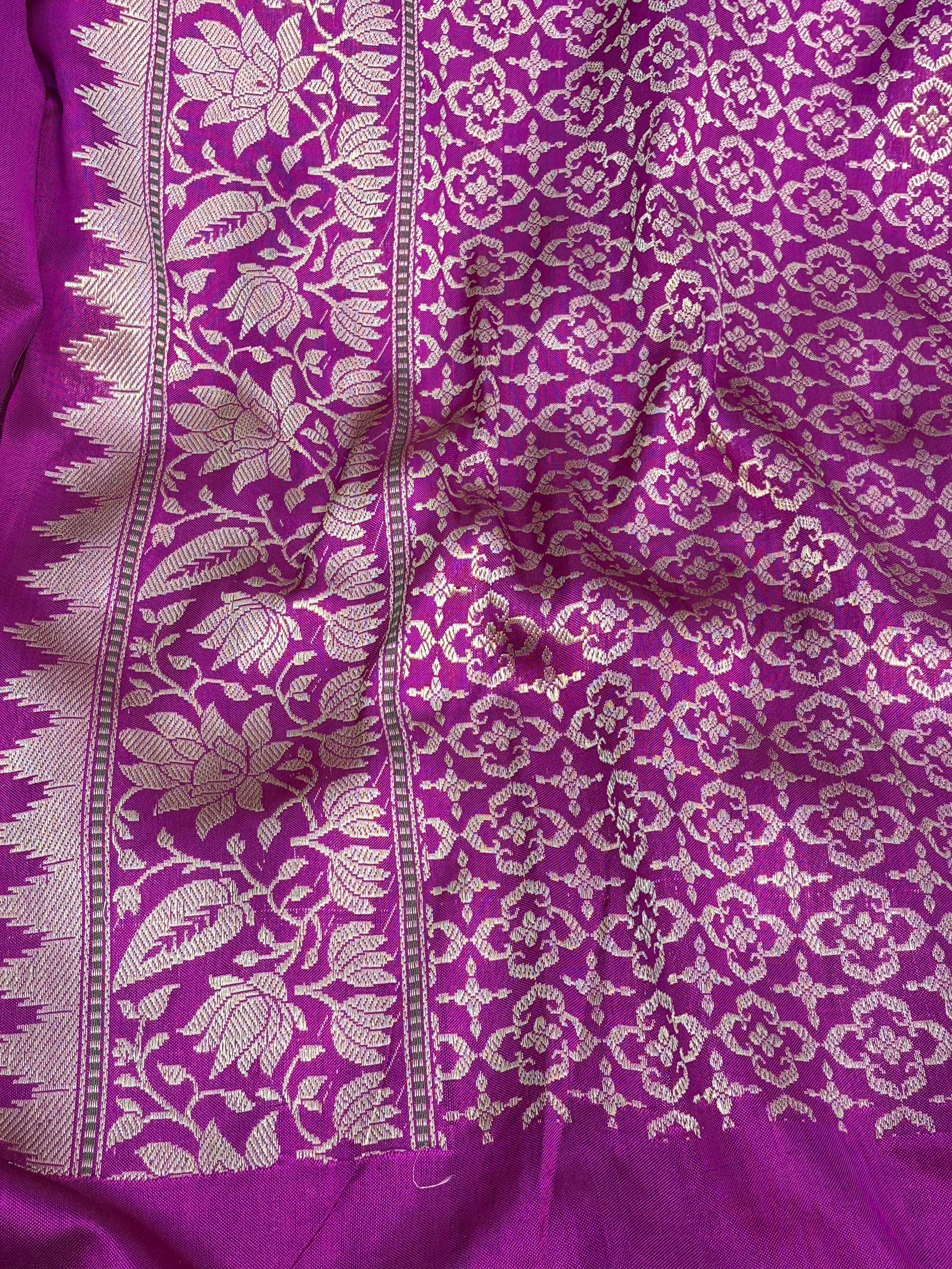 Pink Banarasi Handwoven Pure Katan Silk Iktara Saree
