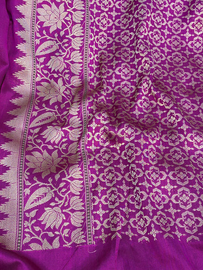 Pink Banarasi Handwoven Pure Katan Silk Iktara Saree