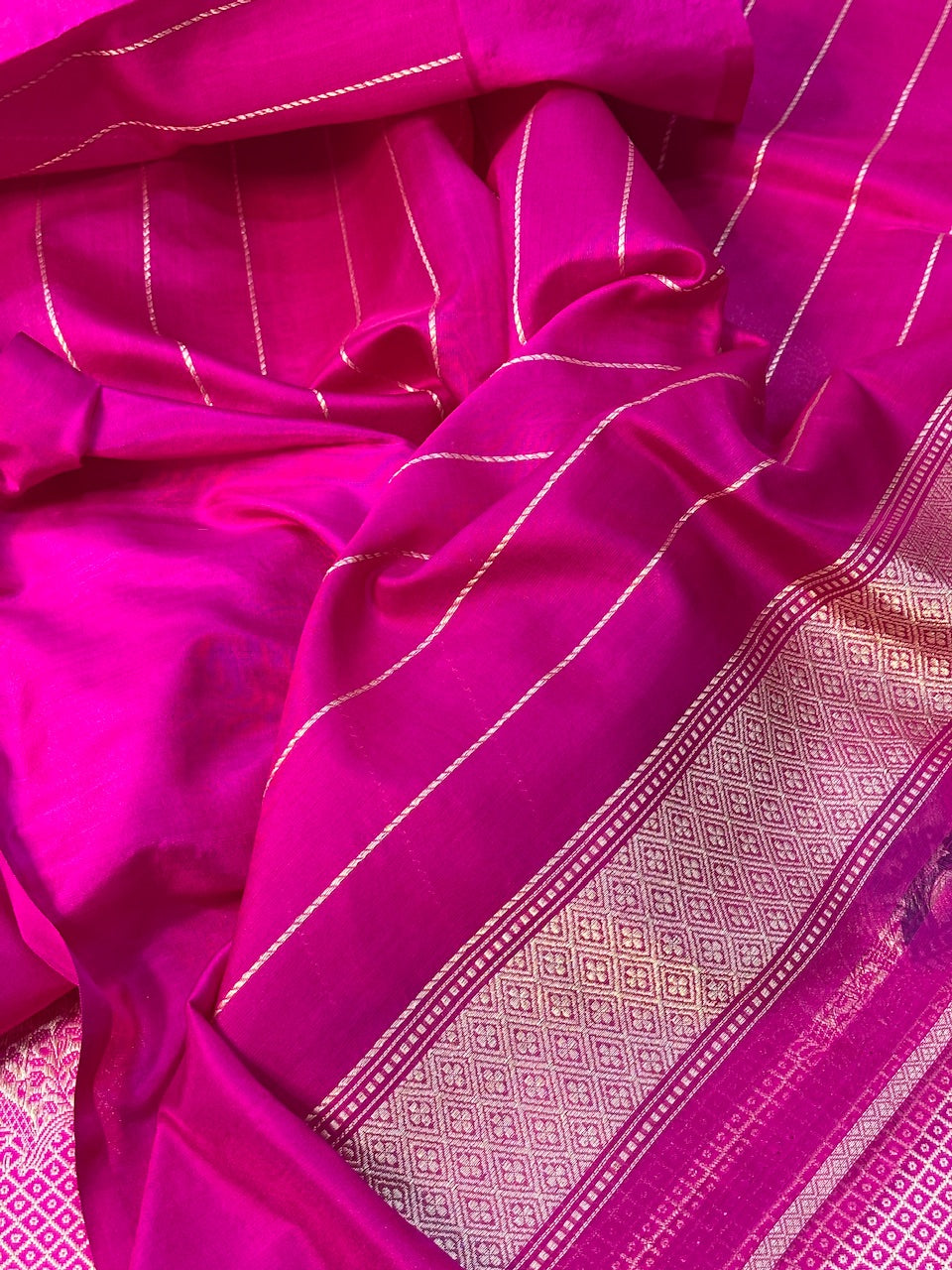 Orange Banarasi Katan Tissue Silk Handwoven Saree