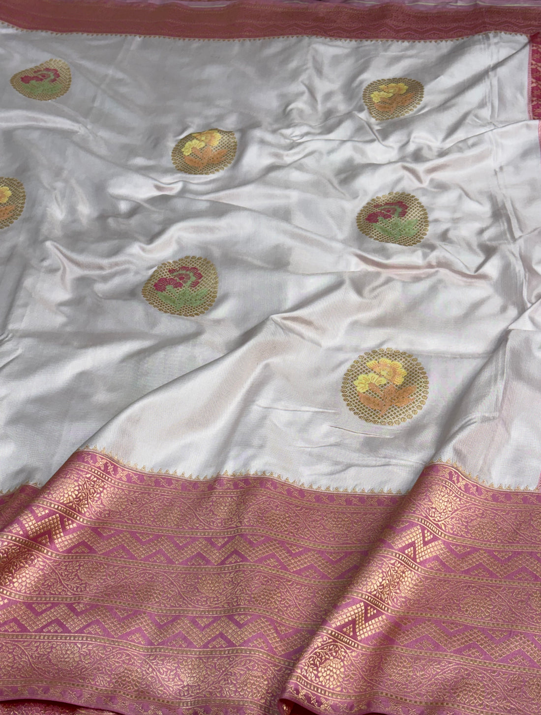 Water Baby Pink Banarasi Pure Katan Silk Iktara Saree