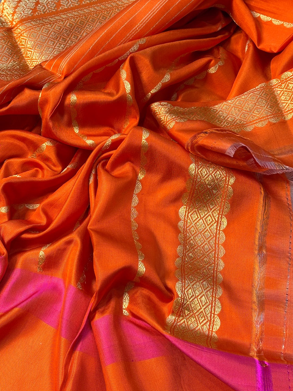 Grey Banarasi Katan Tissue Silk Handwoven Saree