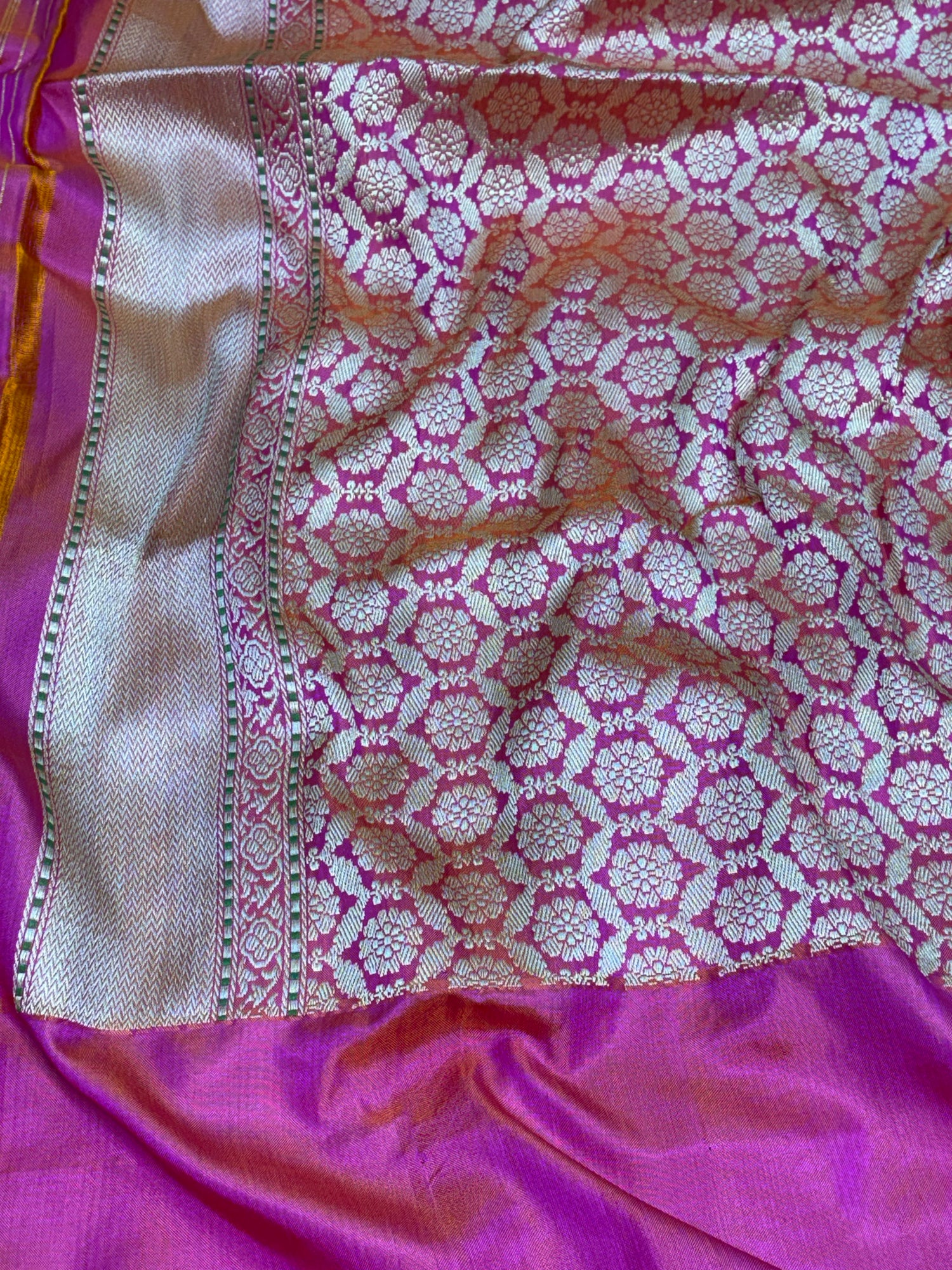 Baby Pink Banarasi Pure Katan Silk Iktara Saree