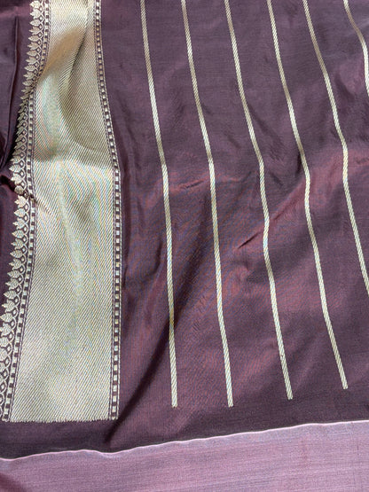 Wine Pure Katan Silk Banarasi Saree