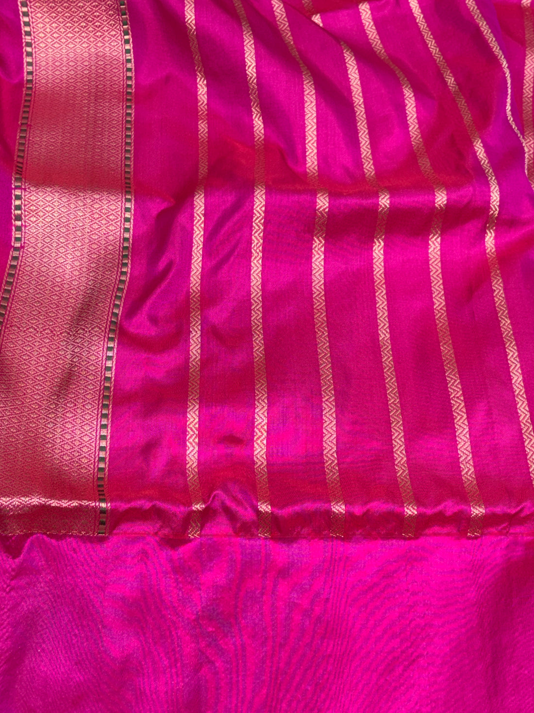 Modern Banarasi Orange Checks Pure Katan Silk Saree
