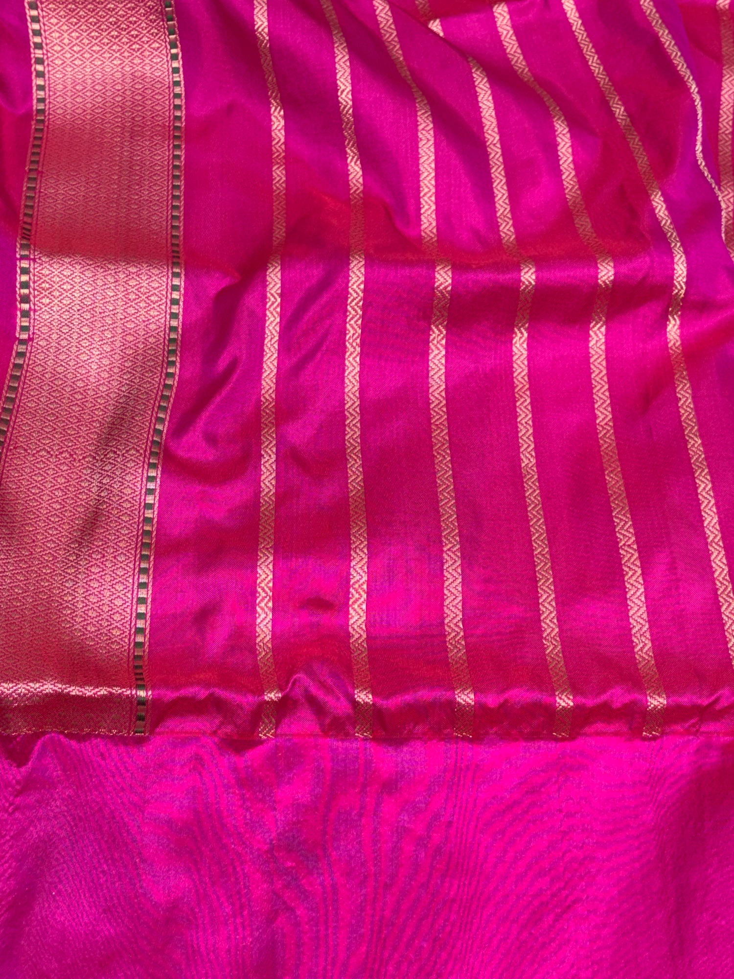 Modern Banarasi Orange Checks Pure Katan Silk Saree