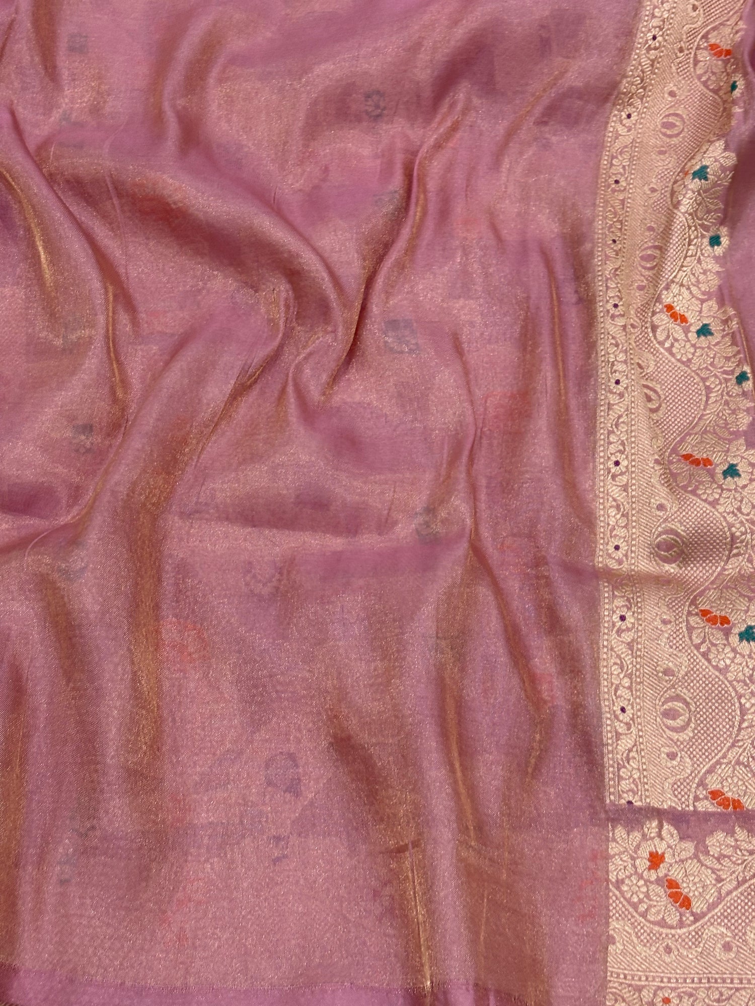 Banarasi Pure Tissue Silk Saree with Tilfi Meenakari Jaal Weaving work