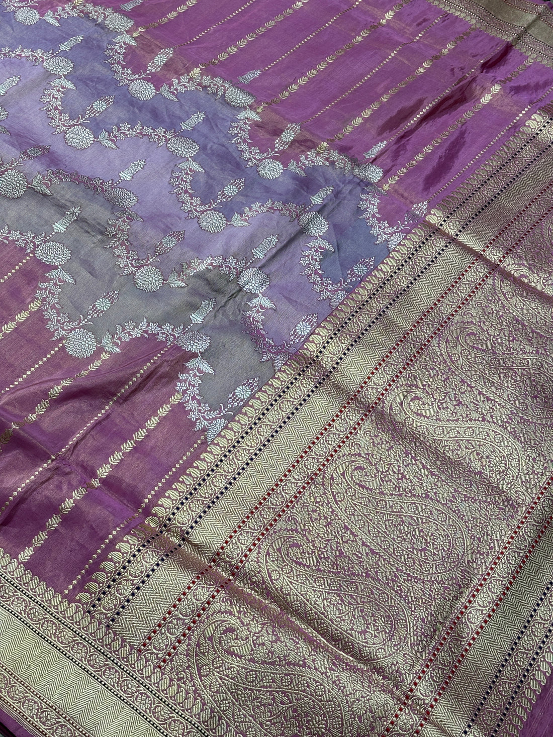 Gold Banarasi Kora Silk Handwoven Saree