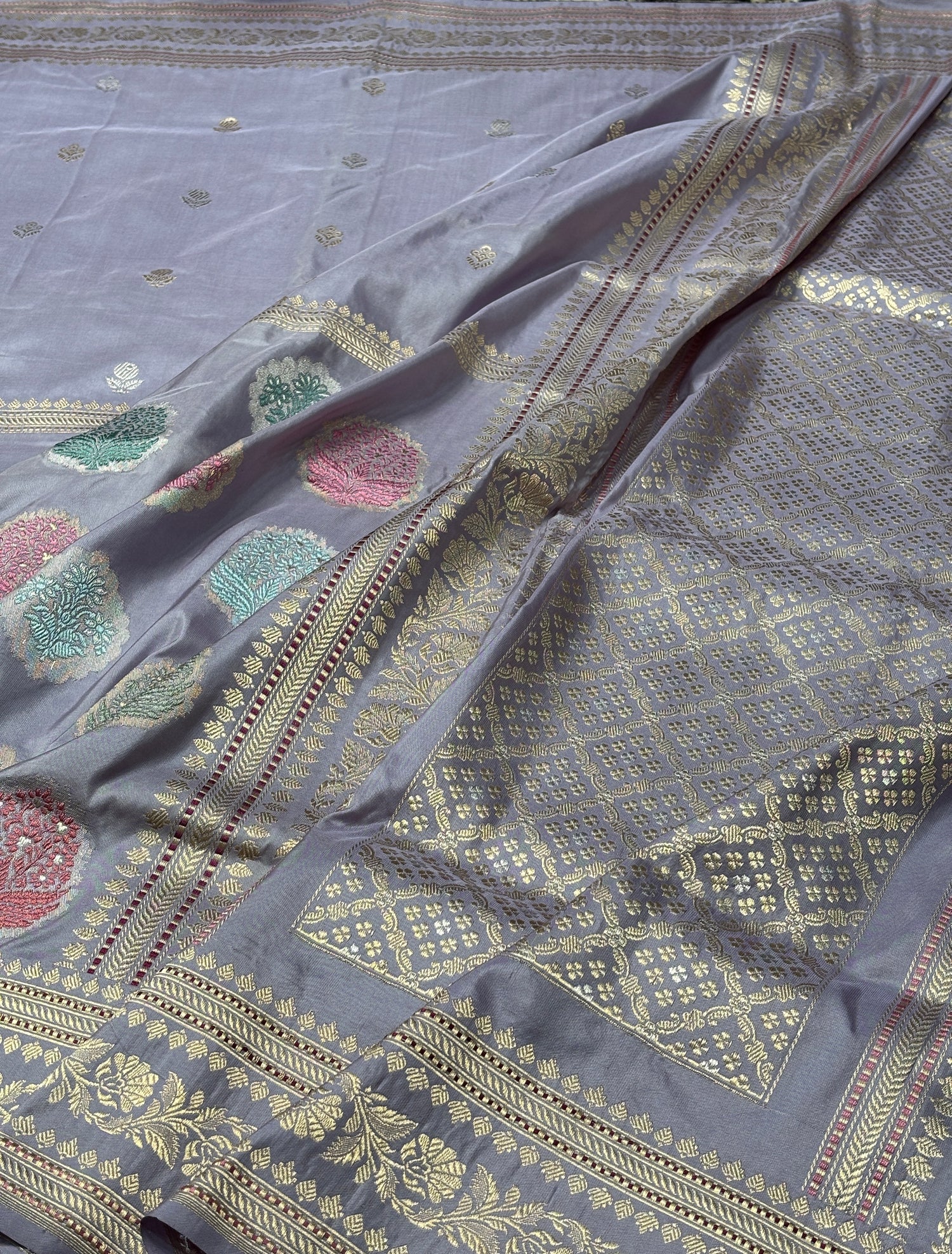 Greay Pure Banarasi Katan Silk Handwoven Saree