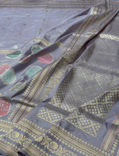 Greay Pure Banarasi Katan Silk Handwoven Saree