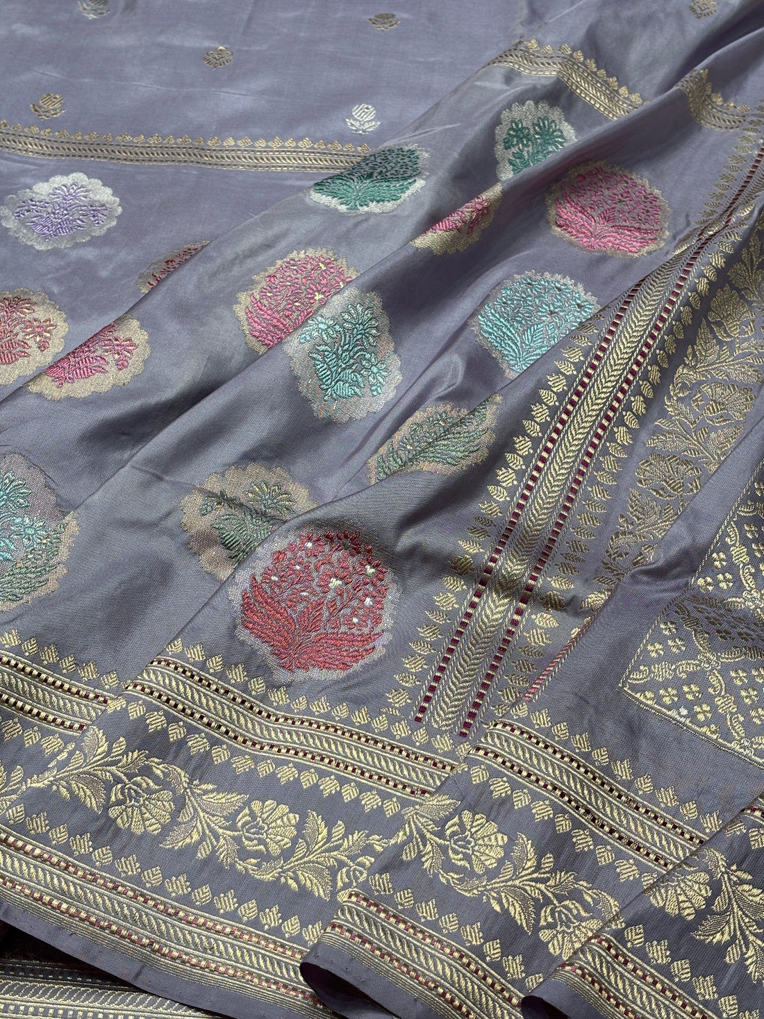Greay Pure Banarasi Katan Silk Handwoven Saree