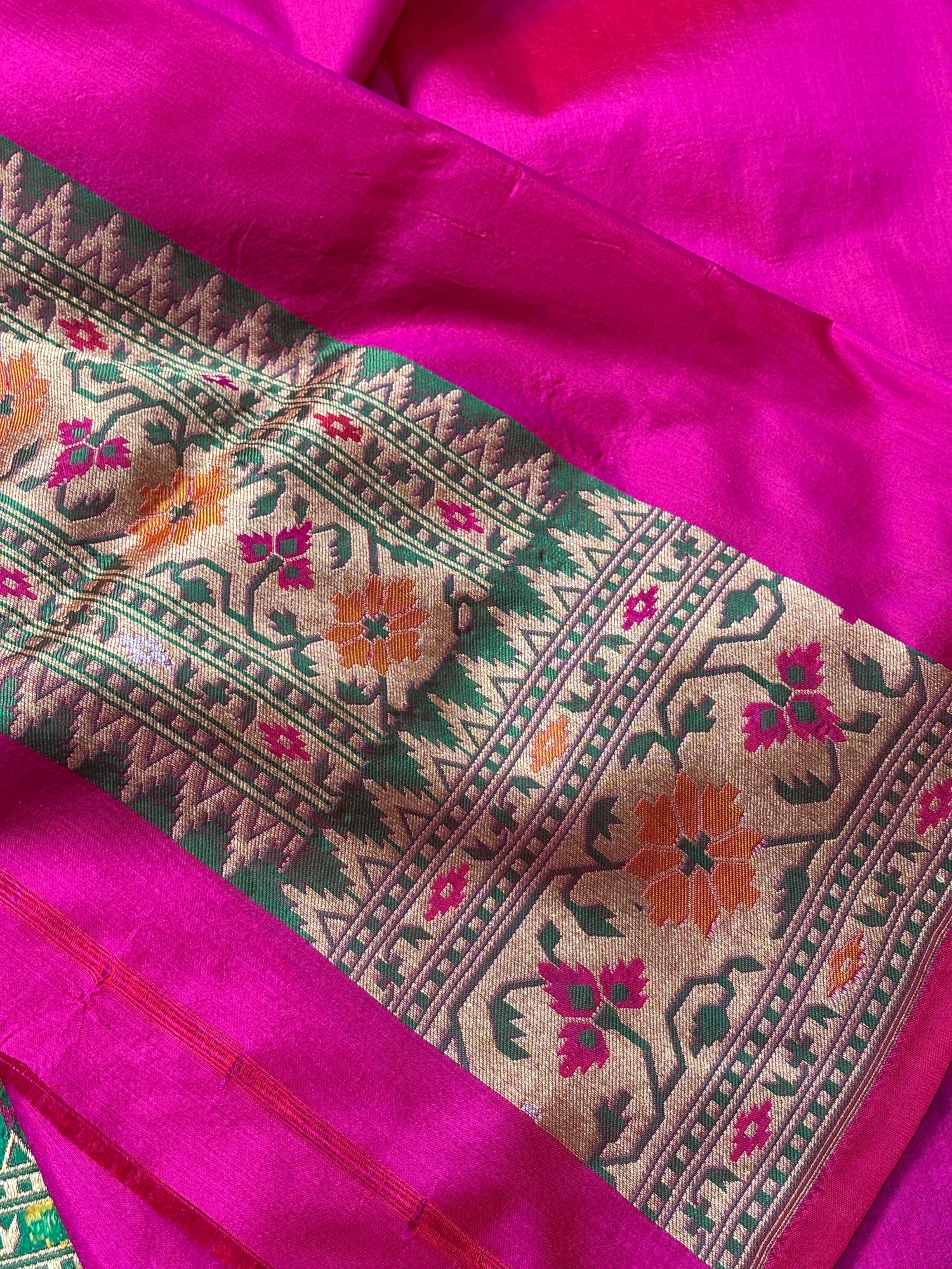Rani Pink Pure Banarasi Katan Silk Saree