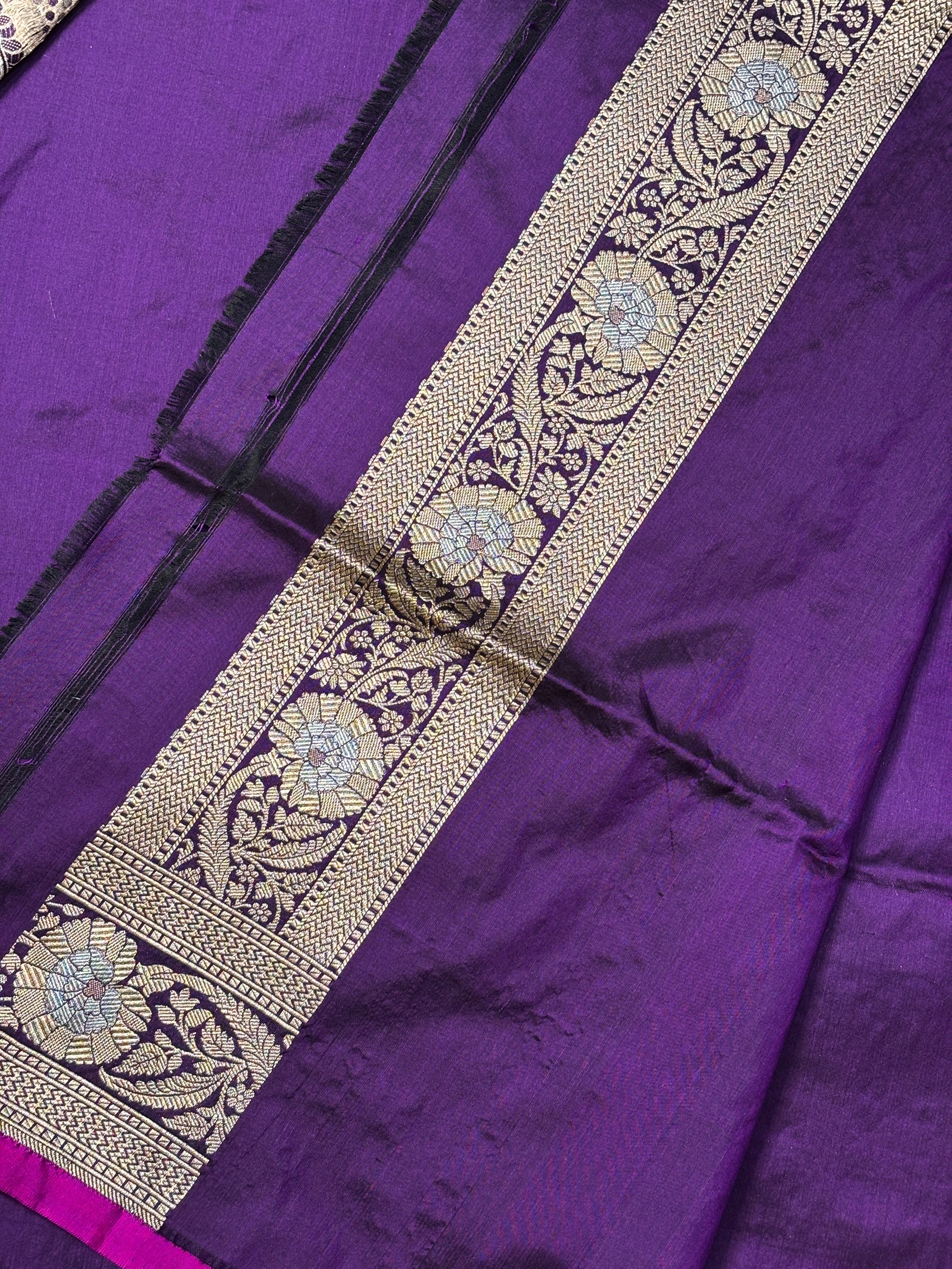 Purple Pure Banarasi Katan Silk Saree
