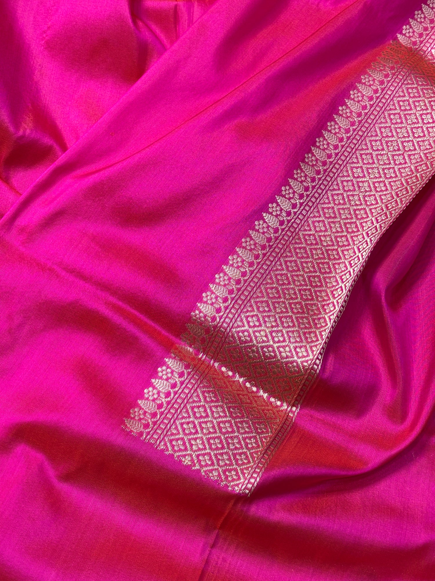 Rani Pink Pure Banarasi Katan Silk Handwoven Saree