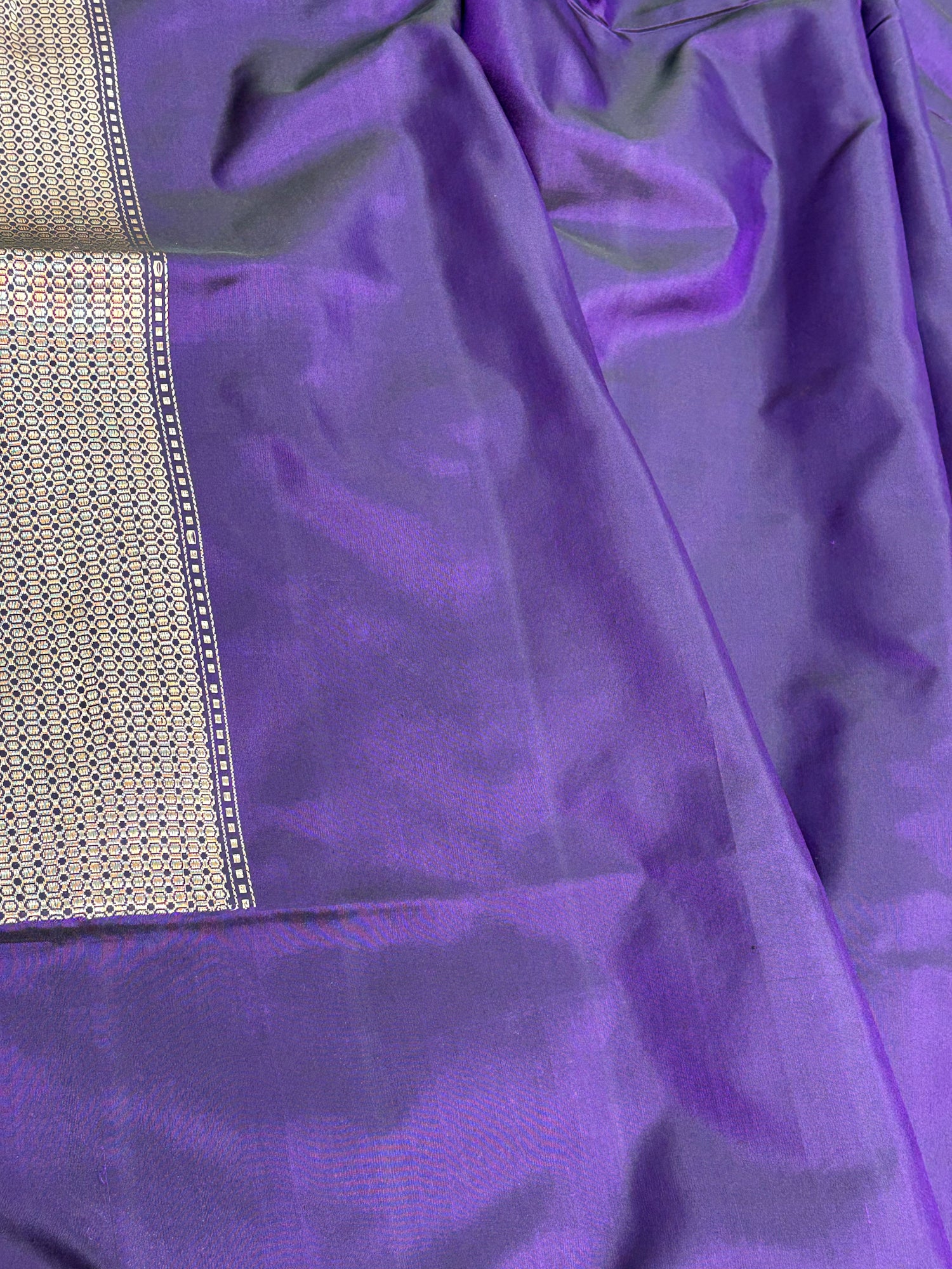 Purple Handwoven Modern Pure Katan Silk Banarasi Saree