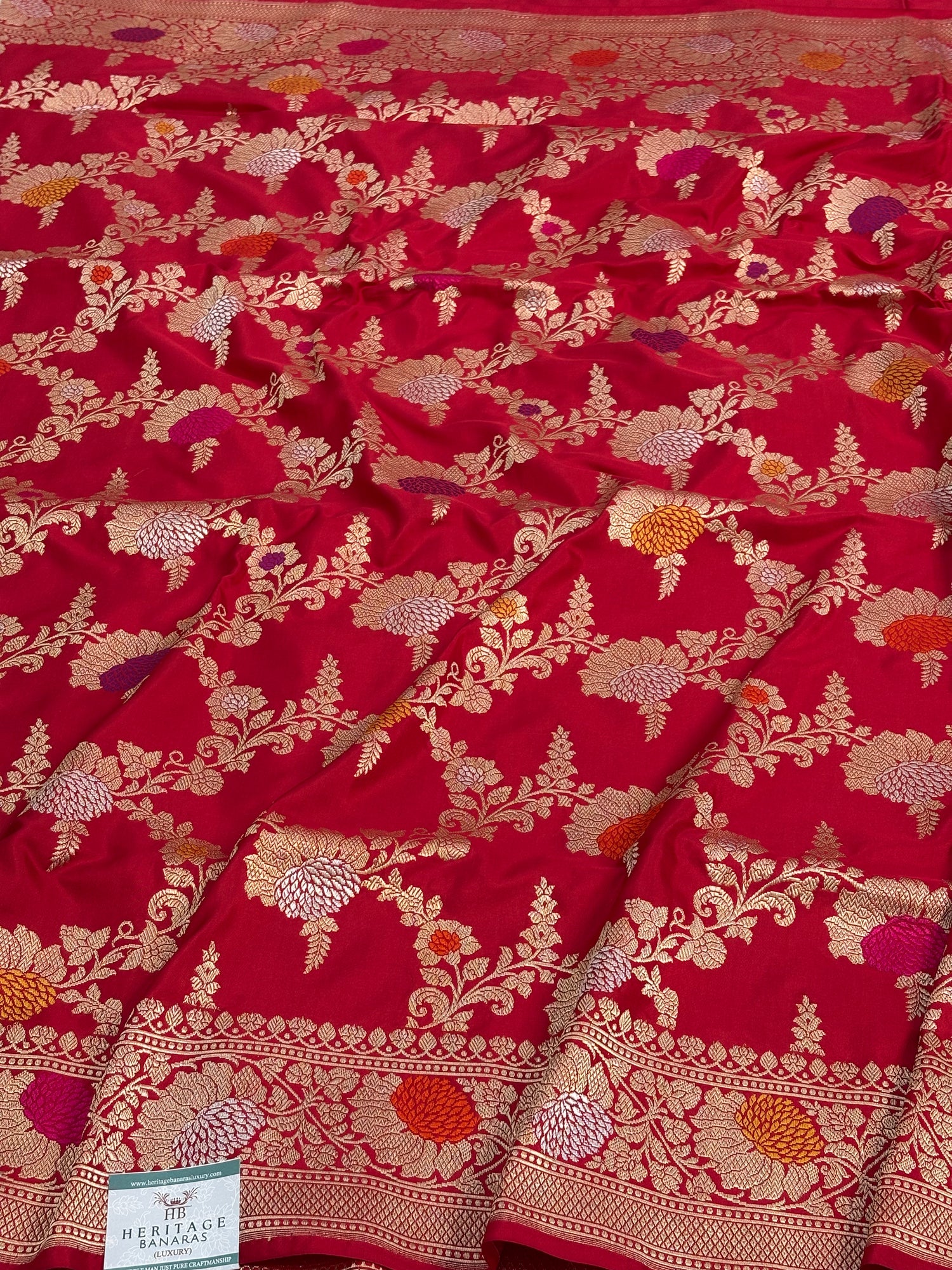 Red Handwoven Pure Banarasi Katan Silk Saree