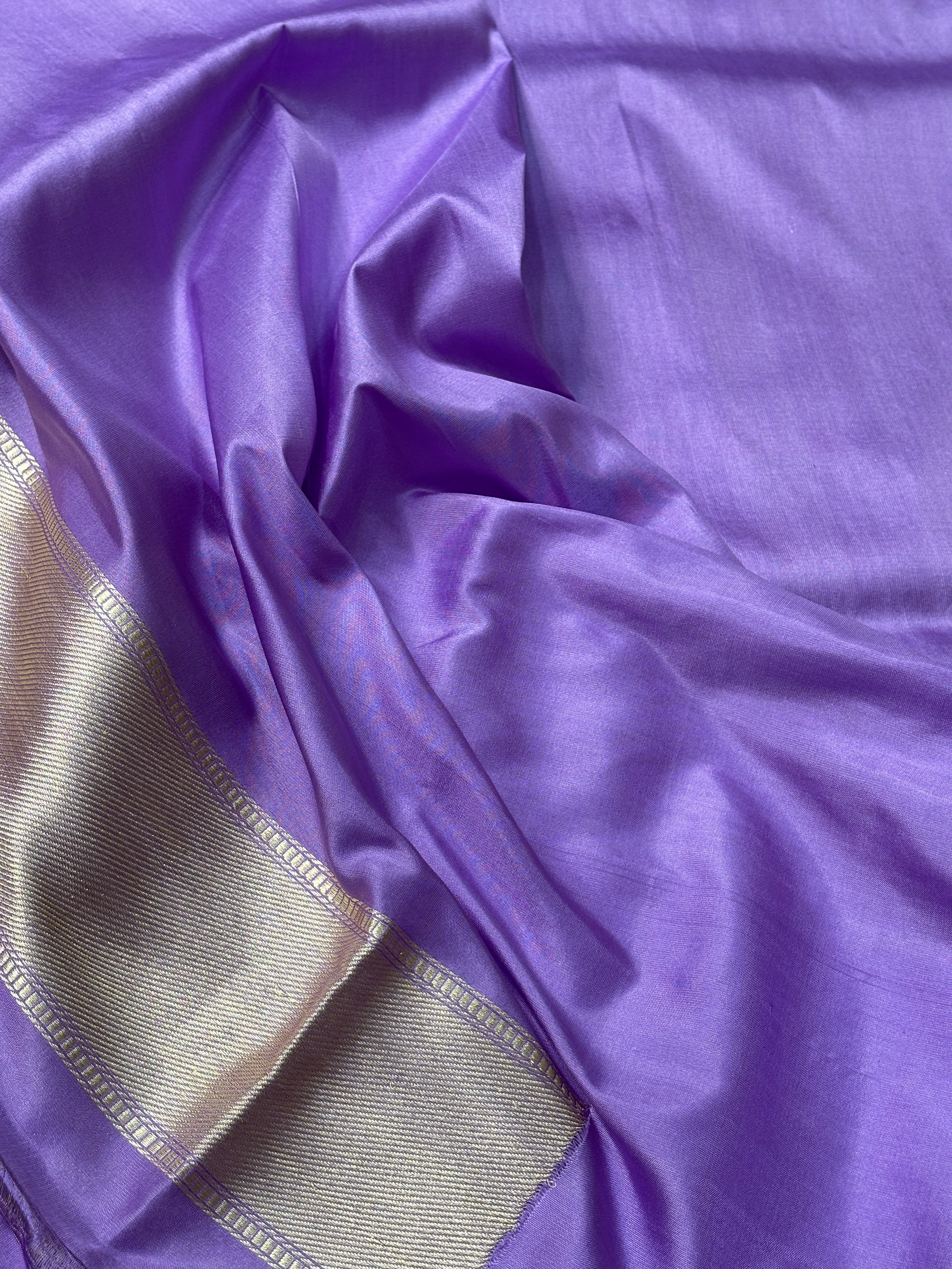 Lavender Pure Banarasi Brocade Handwoven Saree