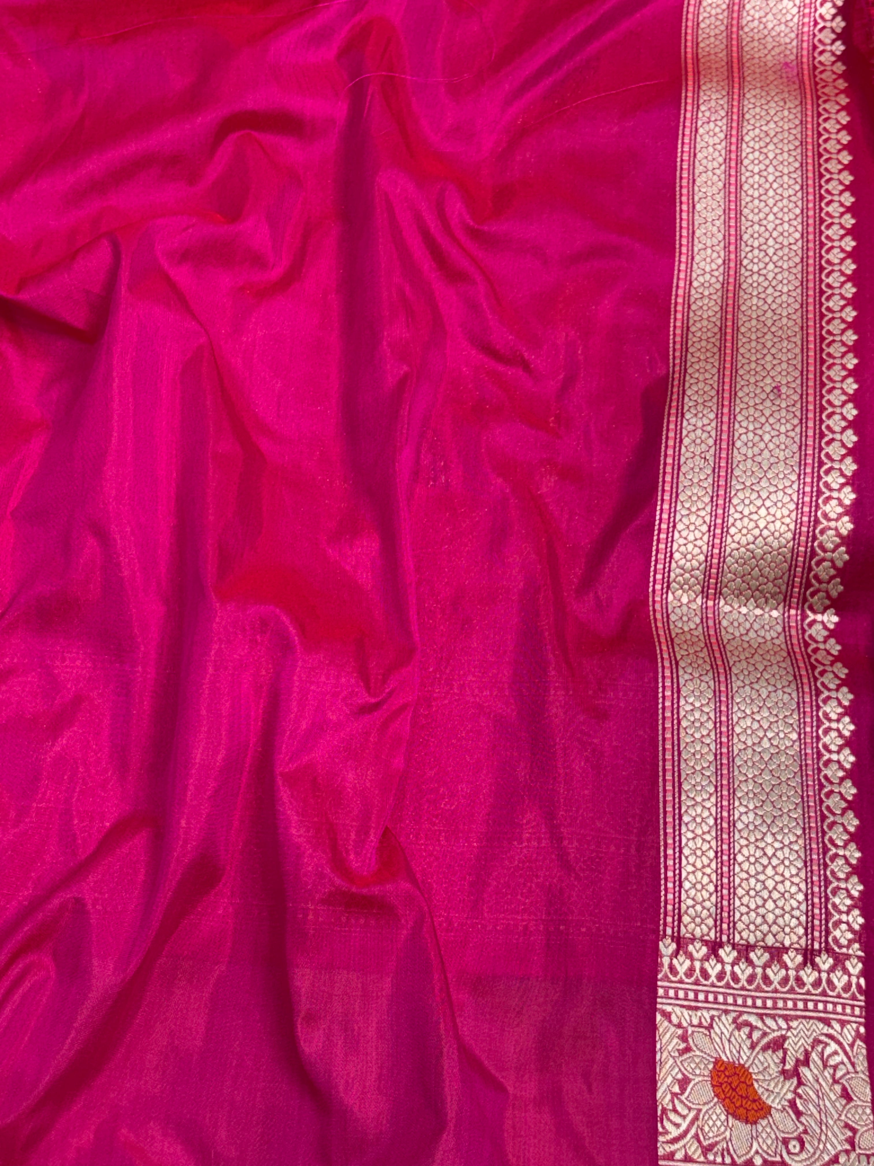 Pink Handwoven Kimkhab Banarasi Pure Silk Brocade Saree