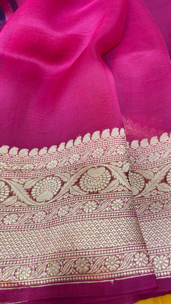 Royal Blue Banarasi Kora Silk Saree
