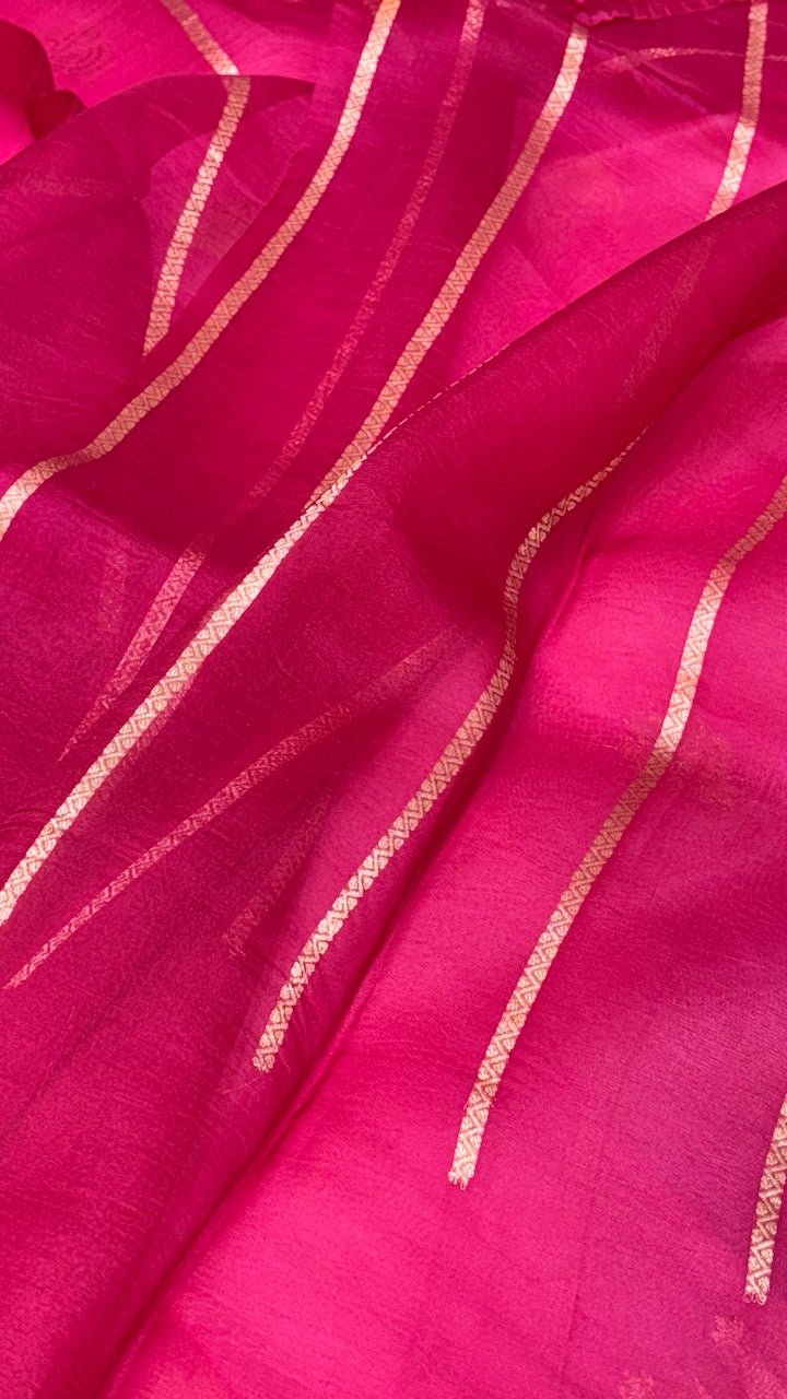 Pink Banarasi Kora Silk Saree