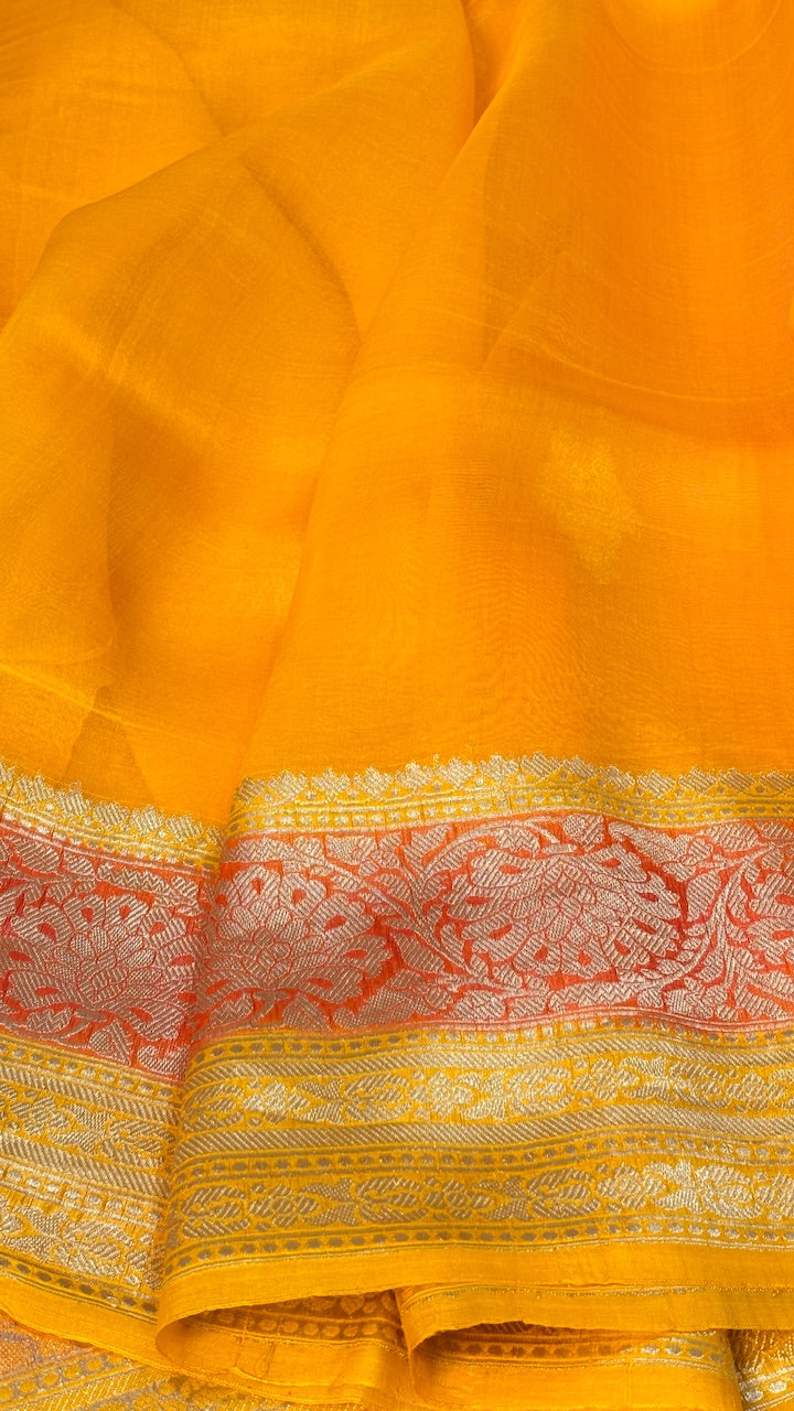 Lavender Banarasi Kora Silk Saree