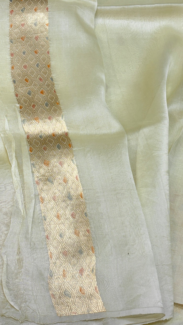 Butter YellowBanarasi Kora Silk Saree