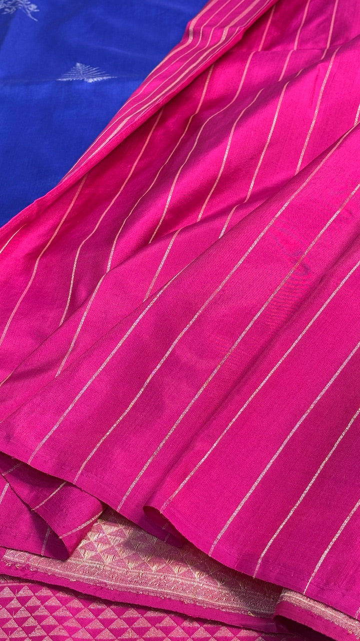 Royal Blue Pure Banarasi Ektara  Silk Handwoven Saree