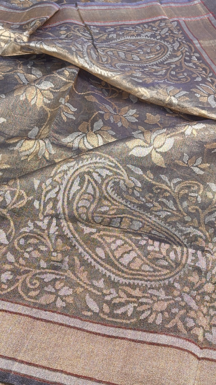 Pure Banarasi Tissue Handwoven Saree with Real Zari
