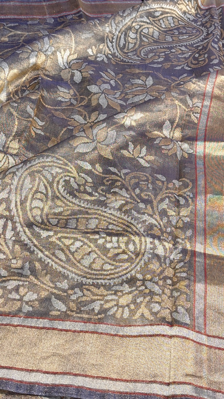 Pure Banarasi Tissue Handwoven Saree with Real Zari