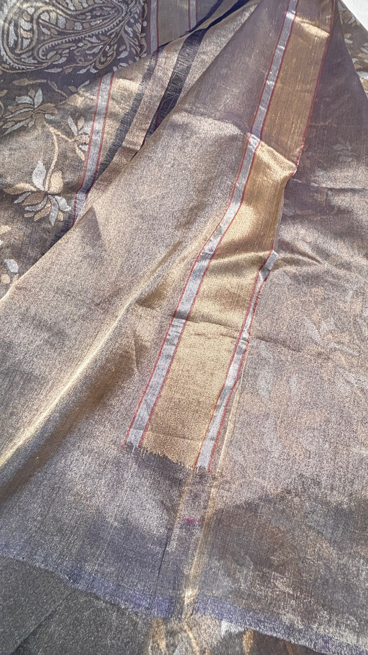 Pure Banarasi Tissue Handwoven Saree with Real Zari