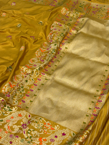Gold Handwoven Pure Banarasi Ektara Silk Saree