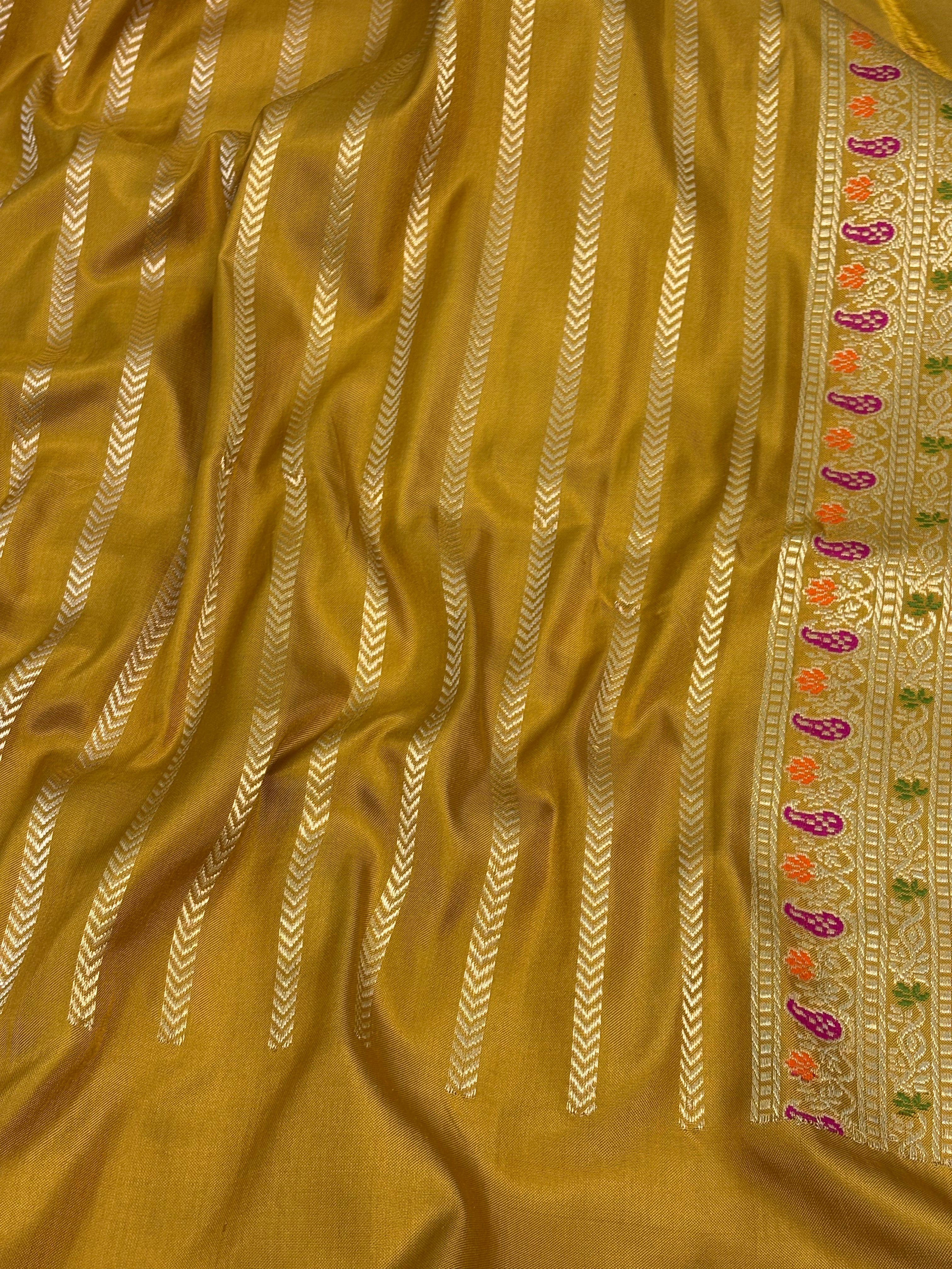 Gold Handwoven Pure Banarasi Ektara Silk Saree