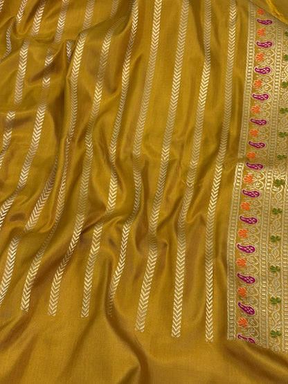 Gold Handwoven Pure Banarasi Ektara Silk Saree