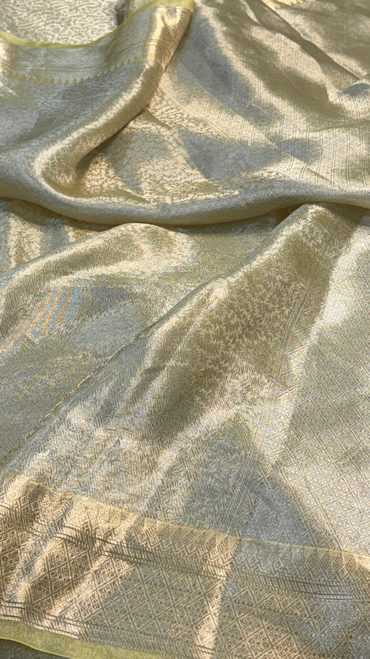 Molten Gold Pure Zari Tissue Brocade Saree