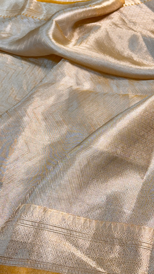 Molten Gold Pure Zari Tissue Brocade Saree