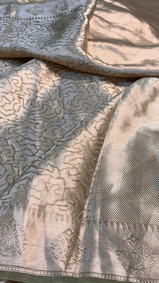Molten Gold Pure Zari Tissue Brocade Saree