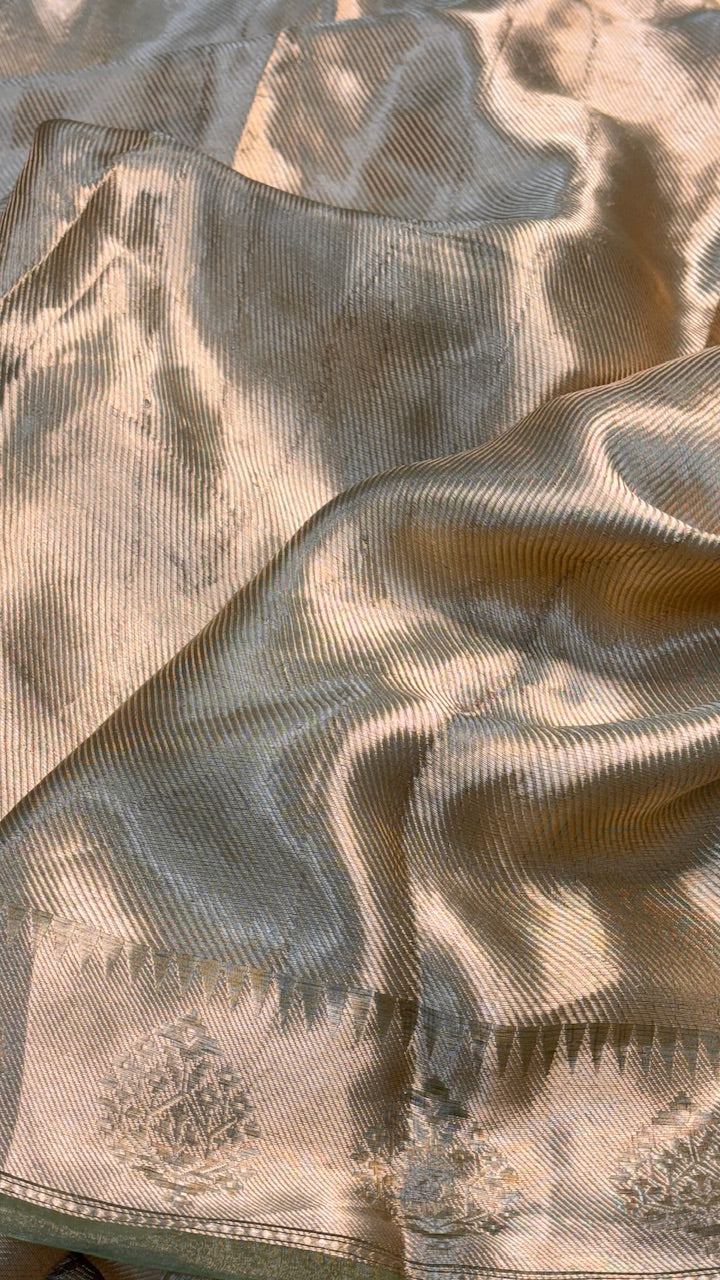 Molten Gold Pure Zari Tissue Brocade Saree