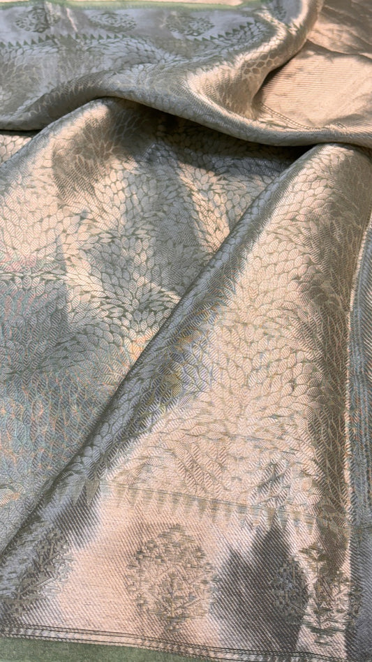 Molten Gold Pure Zari Tissue Brocade Saree