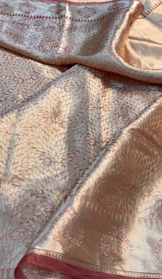 Molten Gold Pure Zari Tissue Brocade Saree