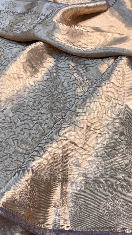 Molten Gold Pure Zari Tissue Brocade Saree