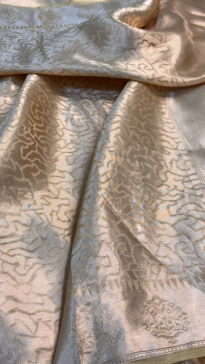 Molten Gold Pure Zari Tissue Brocade Saree