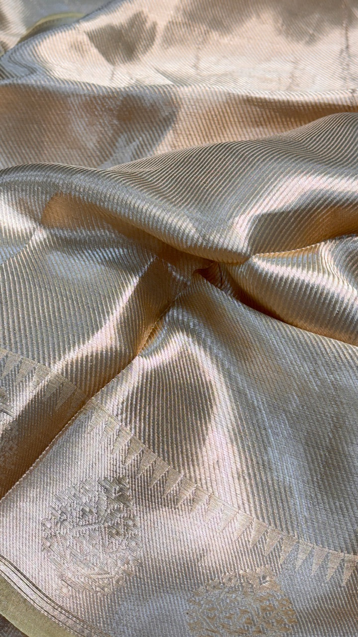 Molten Gold Pure Zari Tissue Brocade Saree