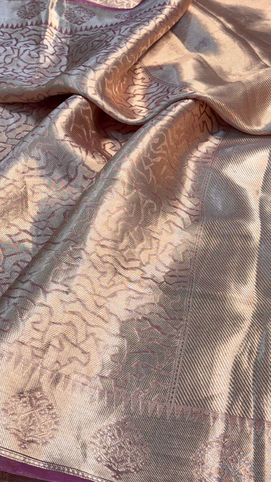 Molten Gold Pure Zari Tissue Brocade Saree