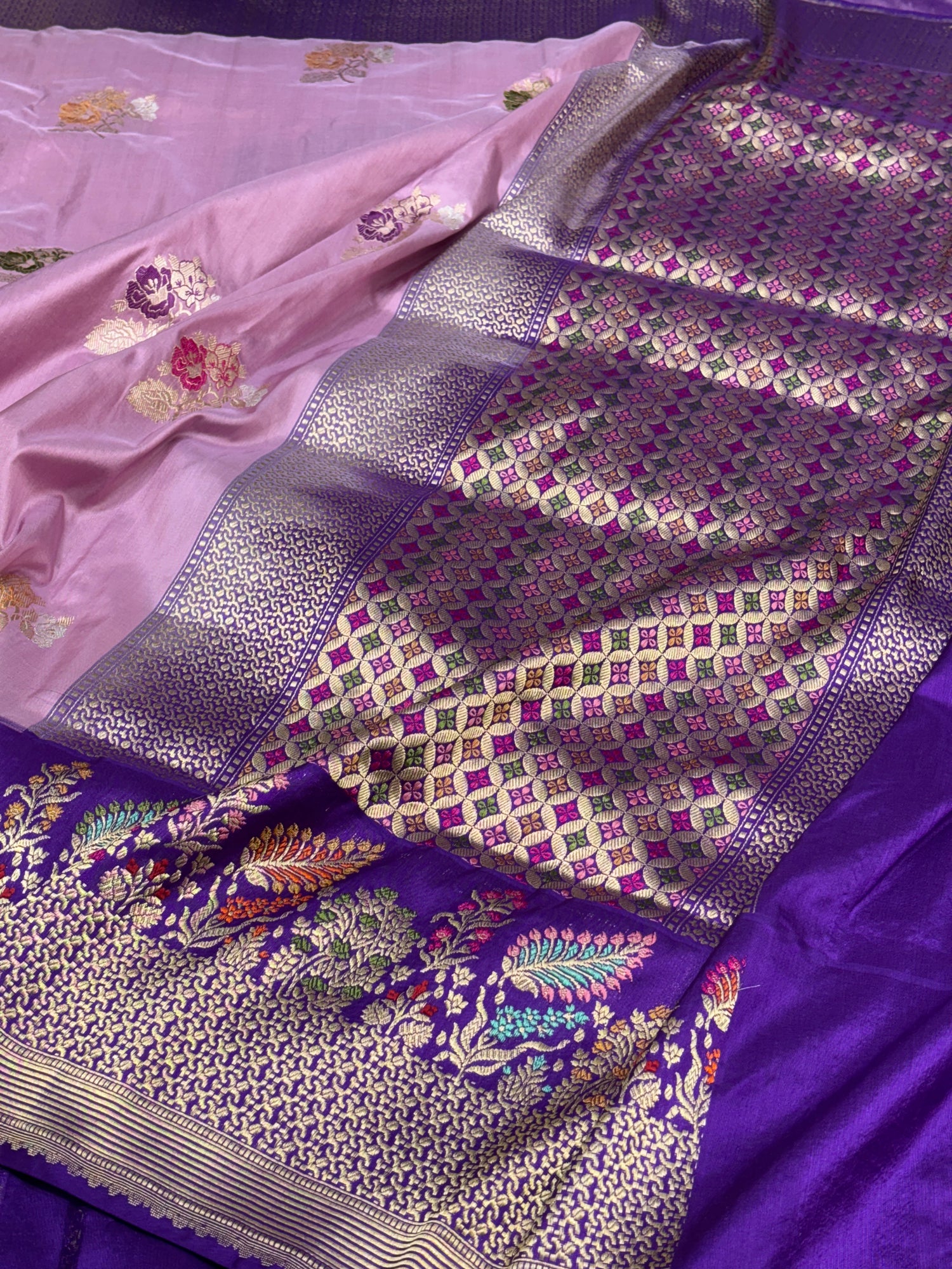 Baby Pink Pure Banarasi Ektara Silk Handwoven Saree