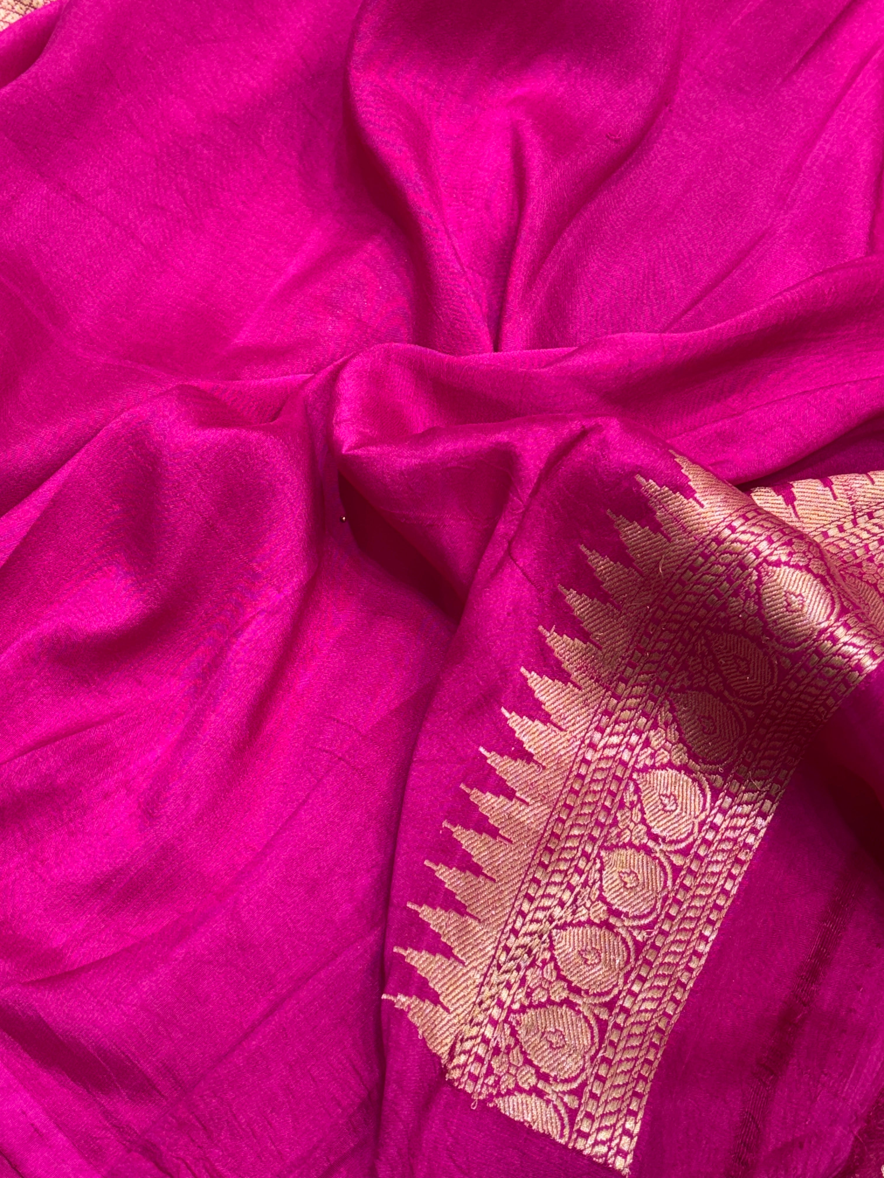 Purple Pure Banarasi Tussar Silk Saree