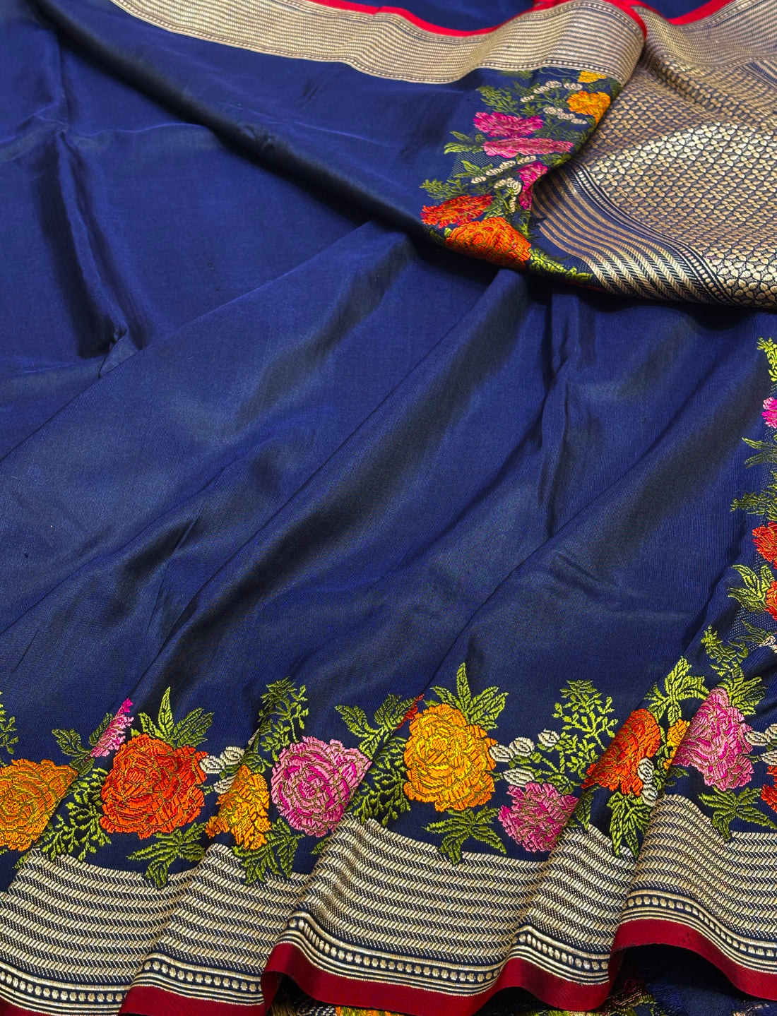 Neavy Blue Pure Banarasi Katan Silk Handwoven Saree
