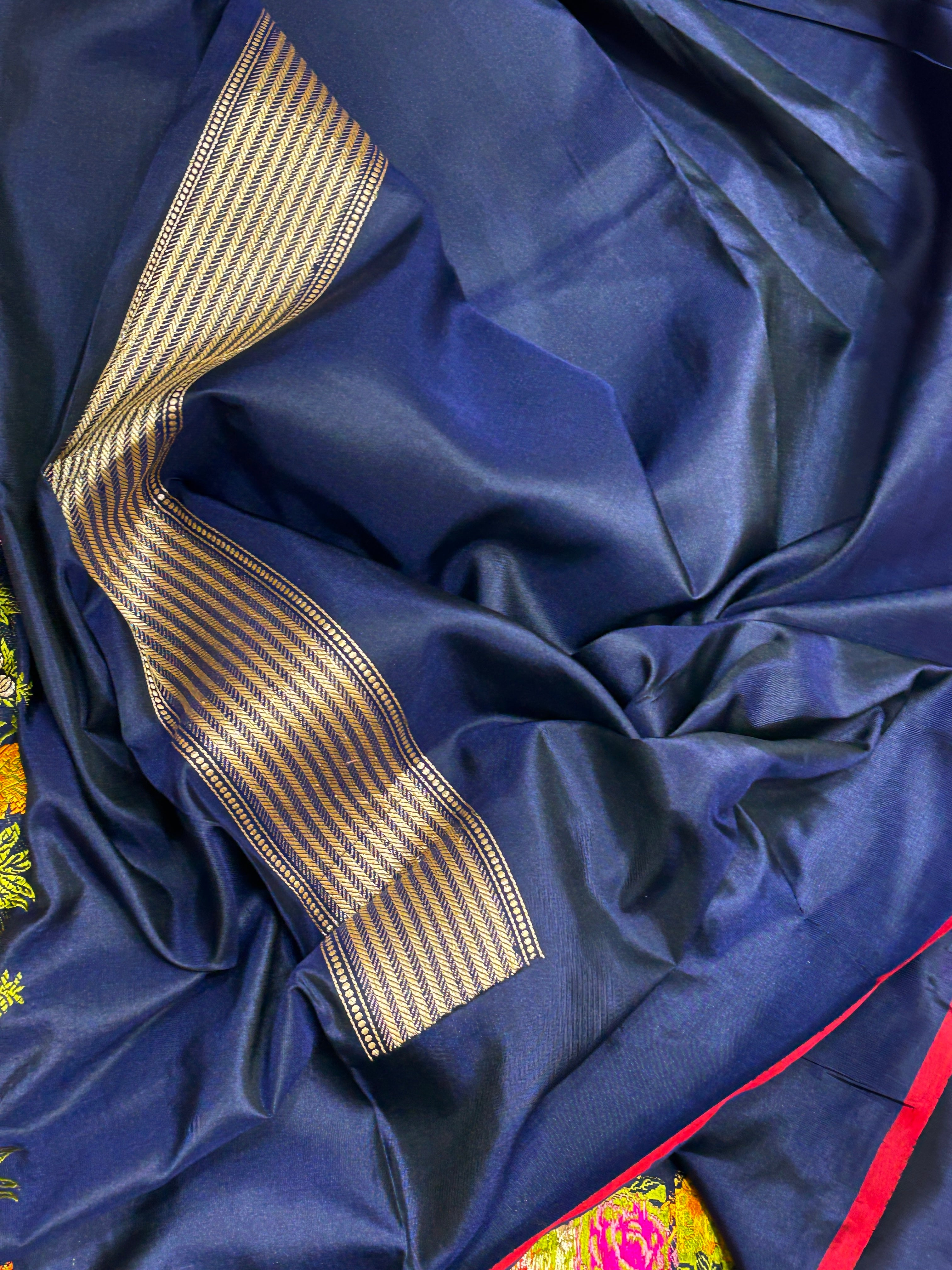 Neavy Blue Pure Banarasi Katan Silk Handwoven Saree