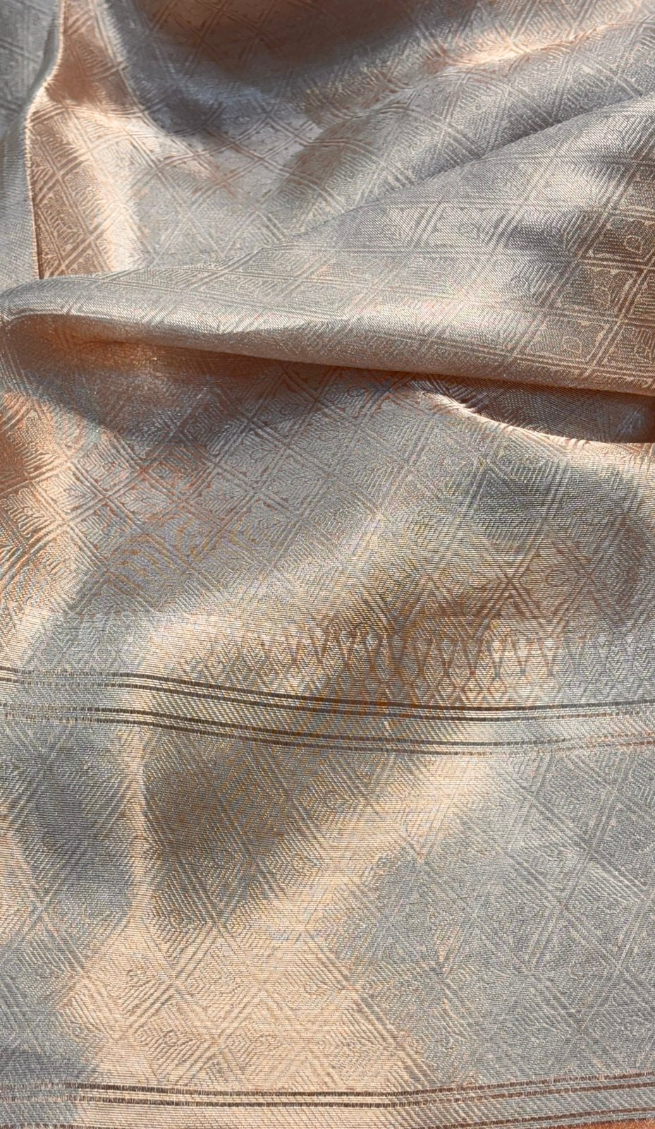 Molten Silver Zari Pure Tissue